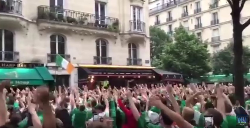 Bild: Screenshot Youtube Video "Best of Irish fans at Euro 2016 (Funny) "