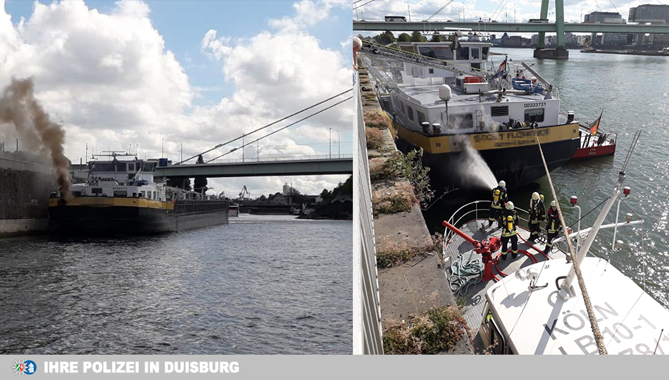 Auf dem Rhein hat am Donnerstagnachmittag ein Tankmotorschiff gebrannt. (Bild:WSP)