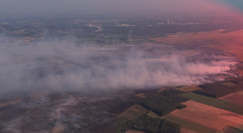 Moorbrand bei Meppen, Luftaufnahme vom 19.09.2018