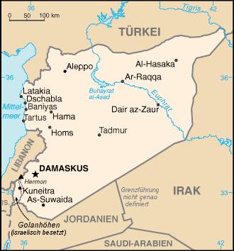 Karte von Syrien Bild: wikipedia.org