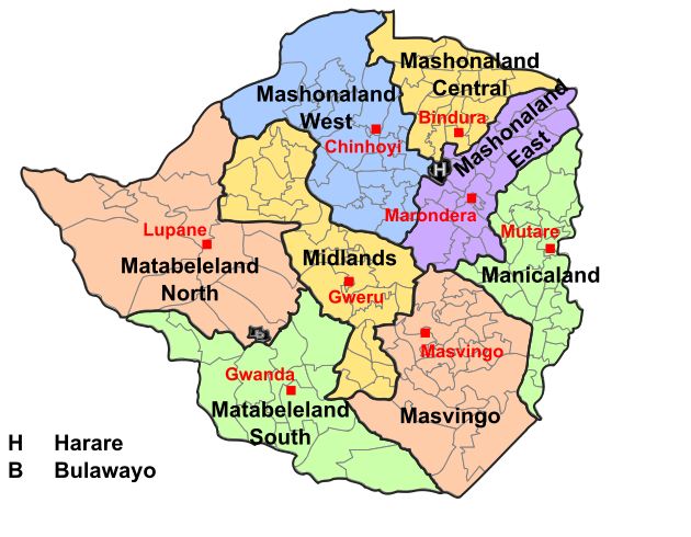 Provinzen in Simbabwe