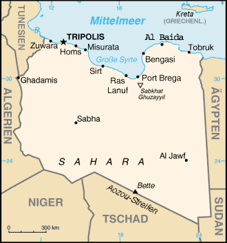 Karte Libyens Bild: de.wikipedia.org