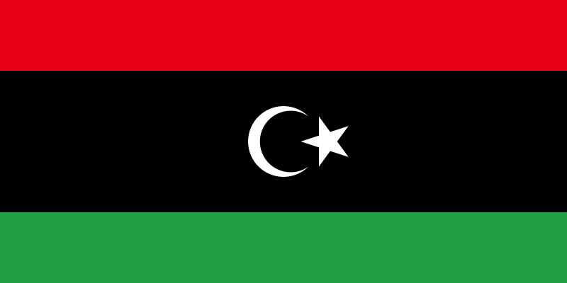 Die Flagge Libyens.