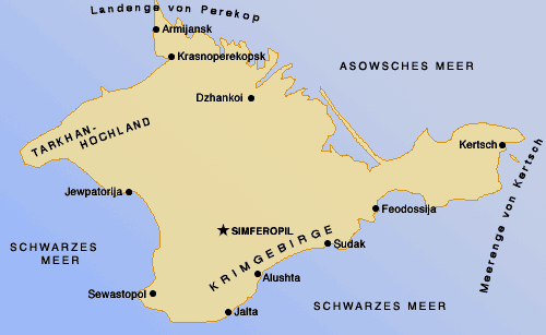 Karte der Halbinsel Krim