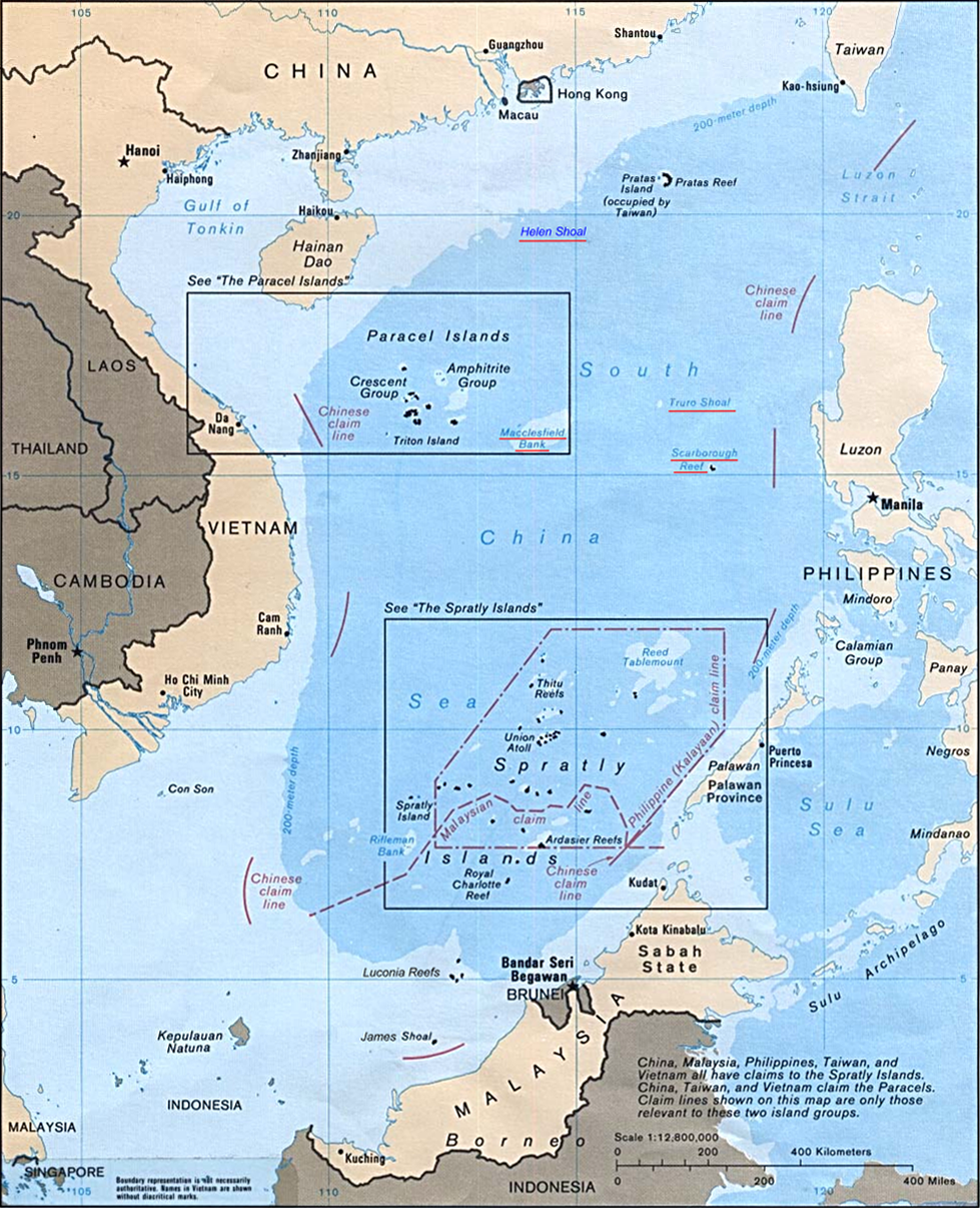 Südchinesisches Meer mit Inseln