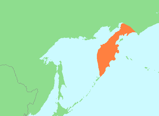 Lage der Halbinsel Kamtschatka