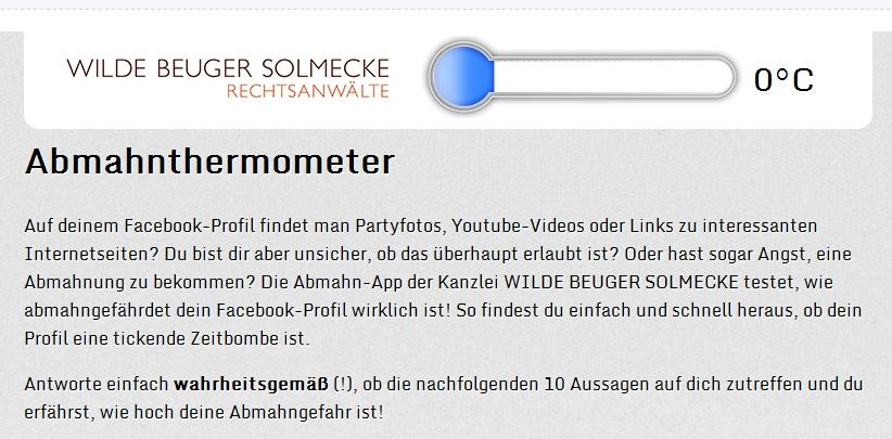 Screenshot vom "Abmahnthermometer"